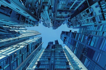 Poster - A modern skyscraper with numerous windows. Ideal for architectural concepts