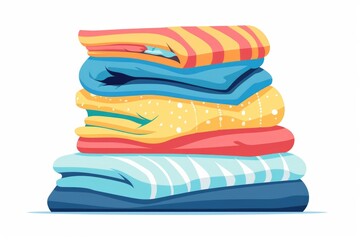 Poster - A stack of neatly folded towels. Perfect for household and hospitality concepts
