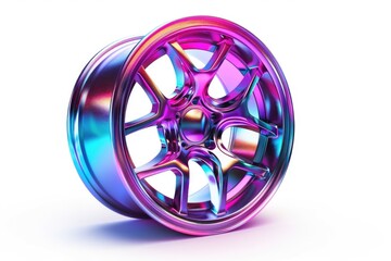 Poster - Brightly colored wheel on a simple white backdrop. Perfect for design projects or presentations