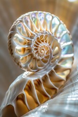 Aufkleber - Close-up of a shell on a table, suitable for beach-themed designs