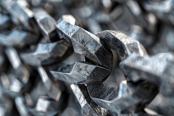 Sticker - Detailed view of metal chains, perfect for industrial concepts