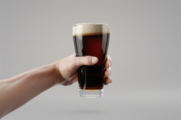 Aufkleber - Person holding a glass of beer. Suitable for pub or brewery concept