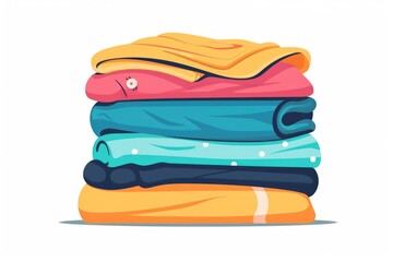 Poster - Neatly stacked folded towels. Ideal for household or spa concept