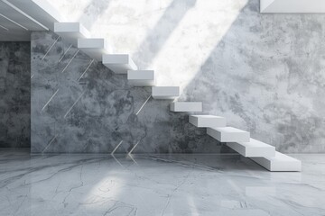 Poster - A room with elegant marble floor and stairs. Suitable for interior design concepts