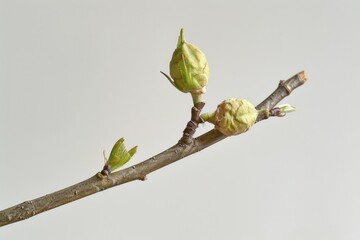 Poster - Close-up shot of a budding tree branch, perfect for nature-themed designs