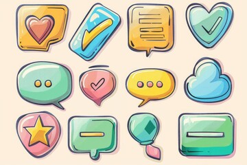 Poster - Various colored speech bubbles for communication and design projects