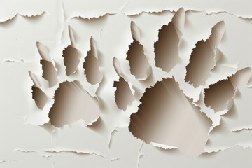 Poster - A clear dog paw print on a piece of paper. Can be used for pet-related designs