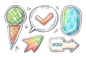 Poster - Various items in a colorful drawing, suitable for a variety of projects