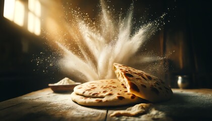 Image of a freshly baked of Paratha bread