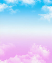 Wall Mural - pink and blue sky and clouds background