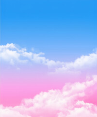 Wall Mural - pink and blue sky and clouds background