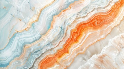 Wall Mural - marble background orange and blue white color, beautiful texture and pattern