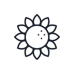 Wall Mural - sunflower editable stroke outline icon isolated on white background flat vector illustration. pixel 