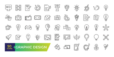 Fototapete - Graphic design icon set. UI icon collection and Vector illustration.