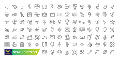 Fototapete - Graphic design icon set. UI icon collection and Vector illustration.