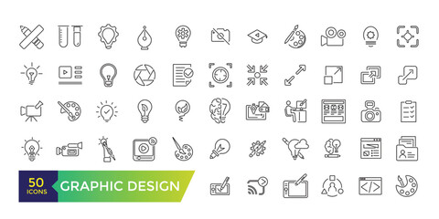 Fototapete - Graphic design icon set. UI icon collection and Vector illustration.