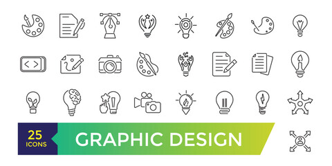 Fototapete - Graphic design icon set. UI icon collection and Vector illustration.