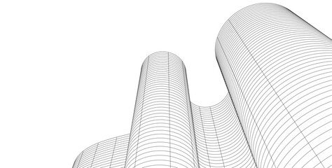 Wall Mural - abstract architectural forms 3d illustration