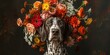 © Sanych - Portrait of a german shorthaired pointer wearing a floral headdress
