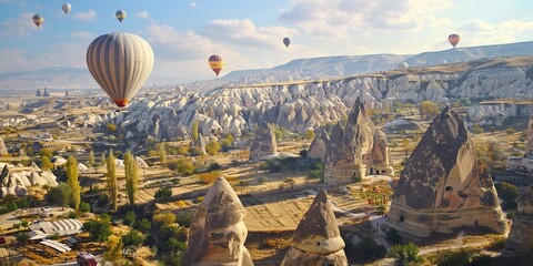 Wall Mural - Beautiful view of Cappadocia balloon flight