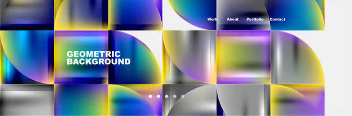 Circle triangle geometric web site page template. Vector Illustration For Wallpaper, Banner, Background, Card, Book Illustration, landing page