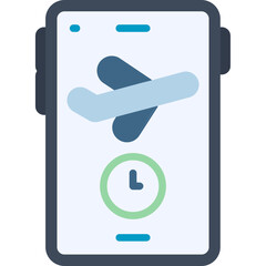 Wall Mural - Flight On Time On Phone App Icon