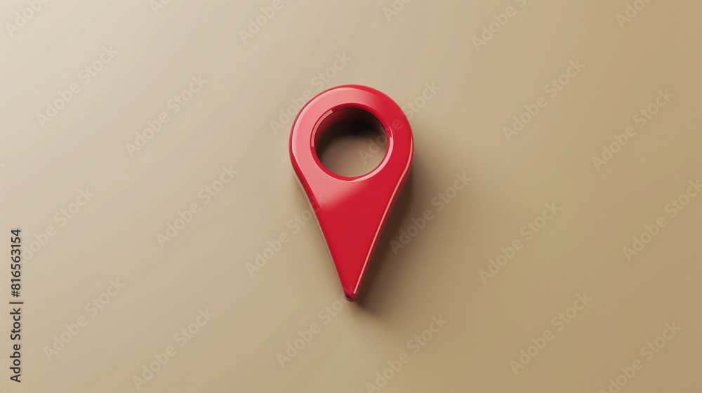 A map pin icon with a drop shadow, indicating a specific location or ...