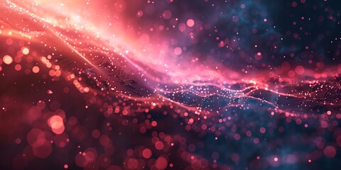 Poster - colorful background with lights and bubbles in the air