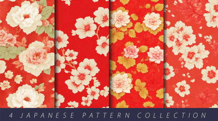 Wall Mural - Japan traditional japanese oriental seamless fabric print pattern texture design.abstract chinese retro vintage ornament decoration kimono paper art textile background wallpaper vector illustration.