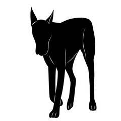 Wall Mural - dog walking silhouette on a white background vector