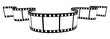 © Somkiat - Roll of retro film strip on isolated transparent background. Photographic film in retro style. Curved film strip PNG.