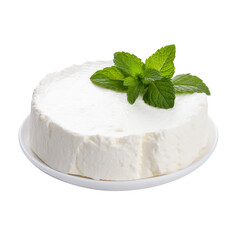 Creamy Ricotta Cheese on Isolated Background without Cutoff, Ideal for Culinary Concepts.