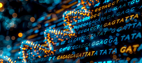 abstract background for bioinformatics or gene genome sequencing. atcg genetic code