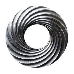 Wall Mural - Titanium metal circle wave shape isolated on transparent background
