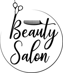 Wall Mural - Beauty salon symbol design with scissors and comb