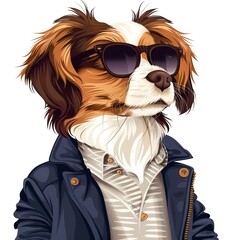 Wall Mural - Dog business casual fashion