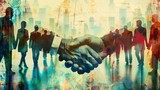 Fototapeta  - Professional Handshake over Business Meeting