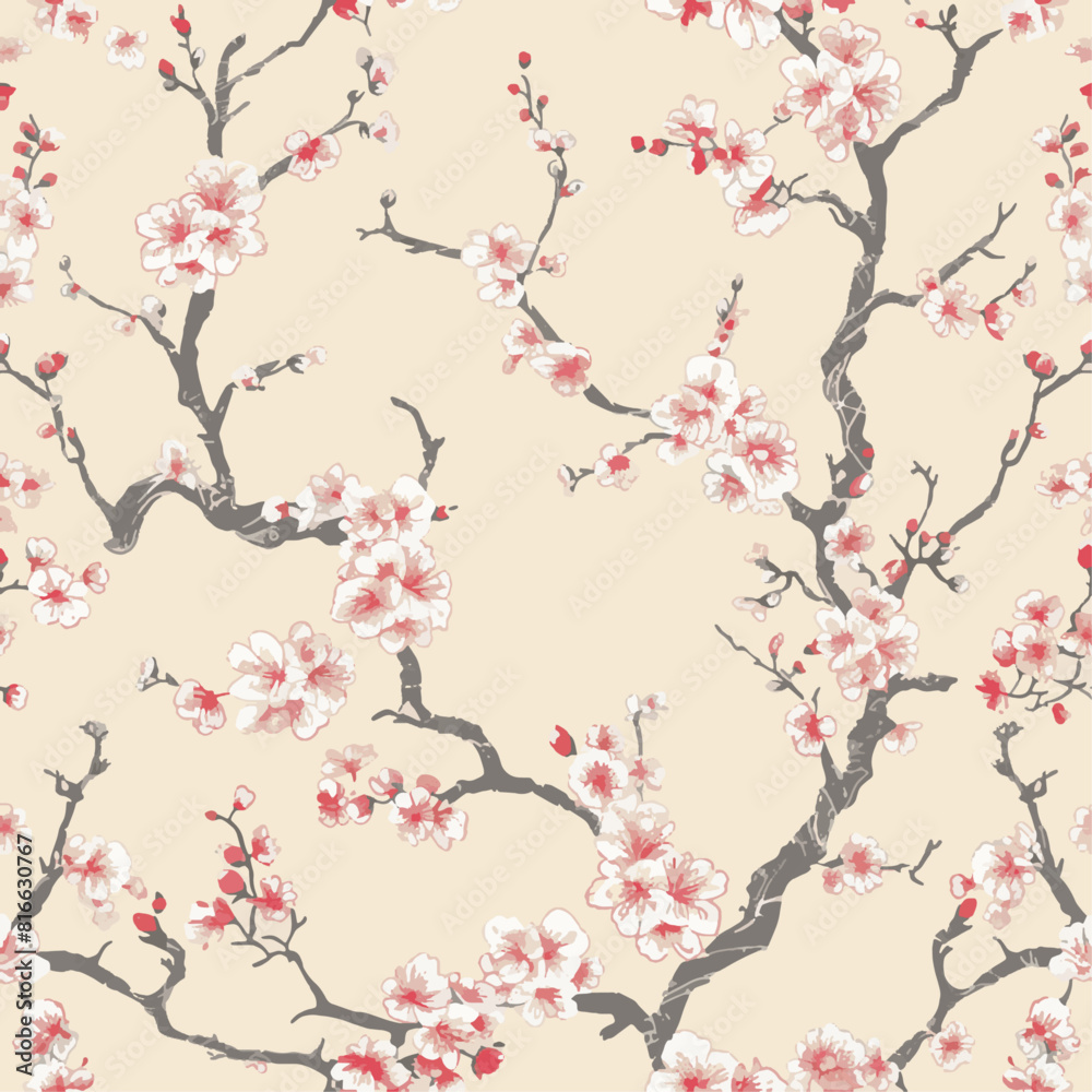 seamless pattern with flowers Stock Vector | Adobe Stock