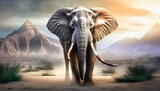 Fototapeta  - A big african elephant.