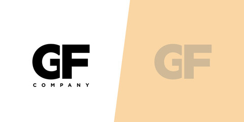 Poster - Letter G and F, GF logo design template. Minimal monogram initial based logotype.