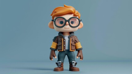 3D custom character model flat design top view gaming theme animation Complementary Color Scheme