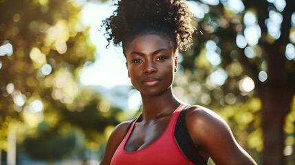 Poster - Confident fit young african fitness woman