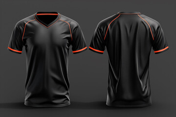black jersey template for team club, jersey sport, front and back, Tshirt mockup sports jersey template design for football soccer, racing, gaming, sports jersey