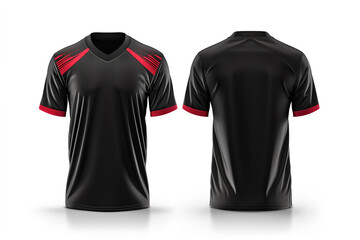 black jersey template for team club, jersey sport, front and back, tshirt mockup sports jersey templ