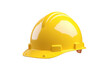 © Muhammad - The Lone Sentinel: A Vibrant Yellow Hard Hat Against a Blank Canvas on White or PNG Transparent Background.