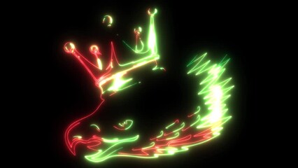 Poster - neon animation of Mascot Head of an Eagle