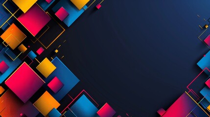 Poster - color squares vertical banner template