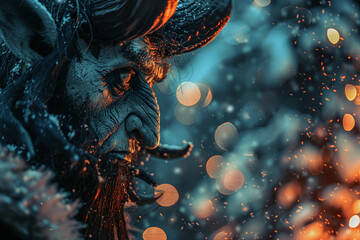 Wall Mural - Generated with AI picture of angry mad devil monster