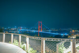 Fototapeta Pomosty - Istanbul background photo. Bosphorus Bridge view from Nakkastepe