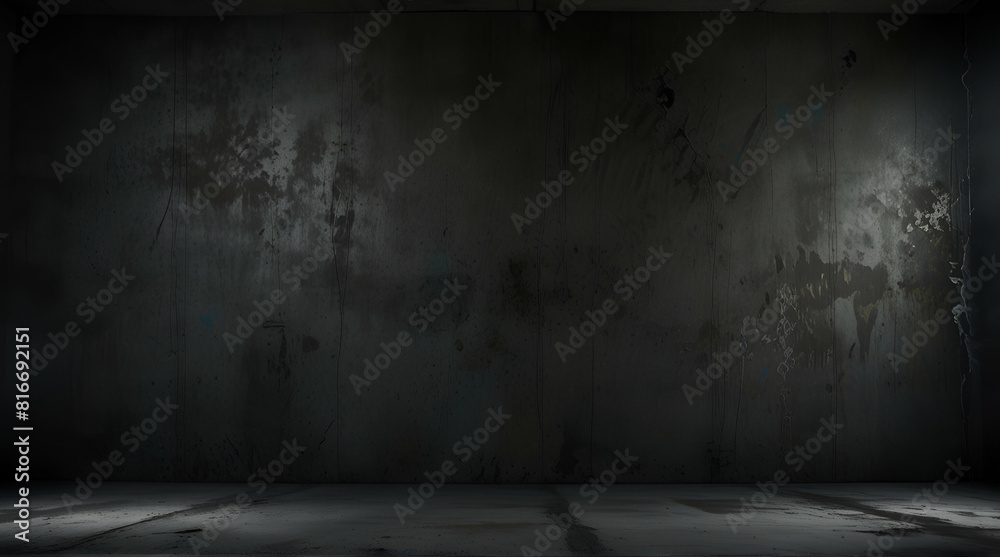 black dark and gray abstract cement wall and studio room interior ...